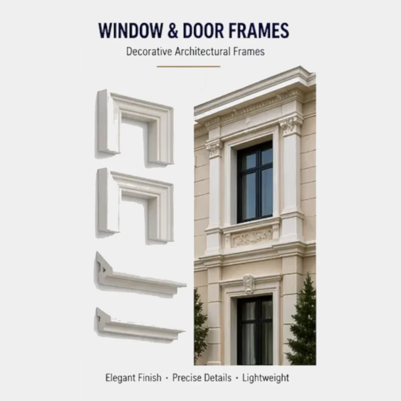 Levant window and door frames EPS facade profiles for decorative architectural openings and exterior design