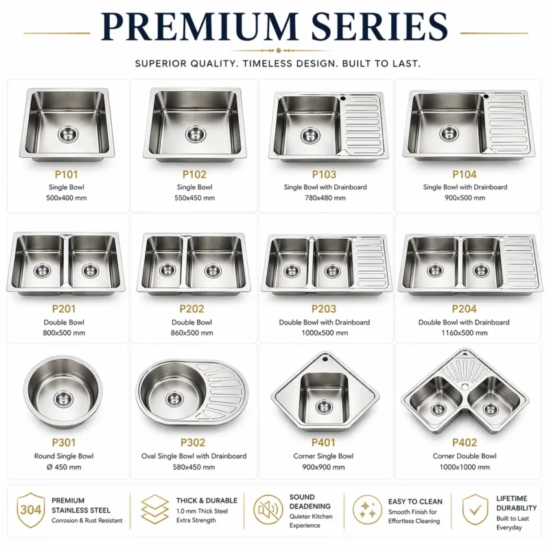 May Premium Series luxury stainless steel kitchen sinks