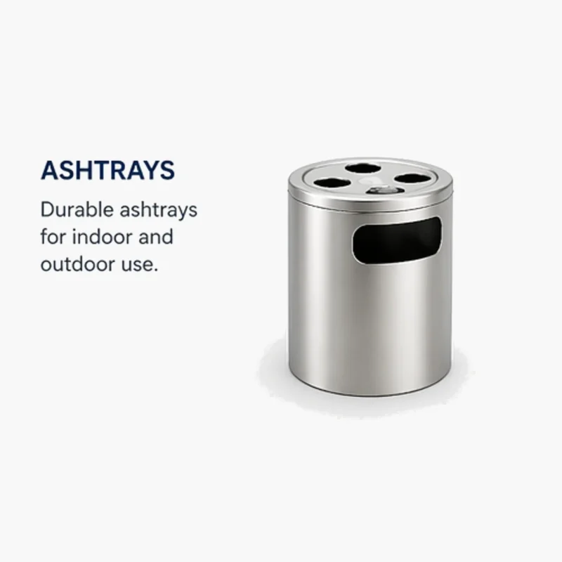 Ashtrays for safe cigarette waste disposal in indoor and outdoor environments