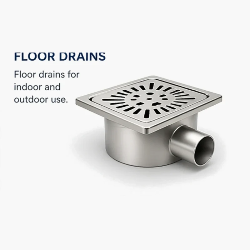 Floor drains for bathroom and outdoor drainage systems with durable and efficient water flow