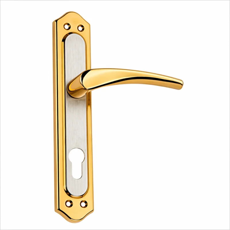 Simay luxury gold door handle with elegant curved lever design